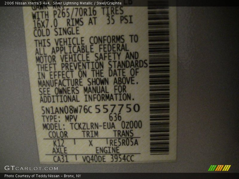 Silver Lightning Metallic / Steel/Graphite 2006 Nissan Xterra S 4x4