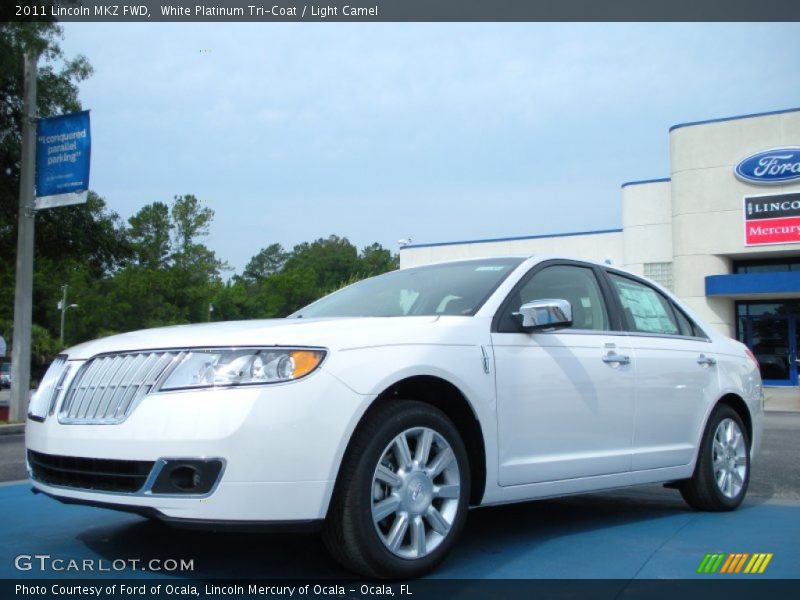 White Platinum Tri-Coat / Light Camel 2011 Lincoln MKZ FWD