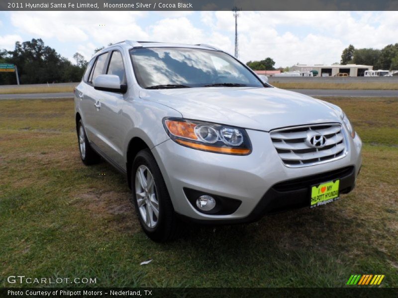 Moonstone Silver / Cocoa Black 2011 Hyundai Santa Fe Limited