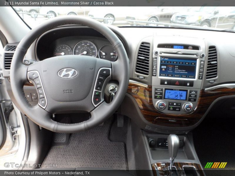 Moonstone Silver / Cocoa Black 2011 Hyundai Santa Fe Limited
