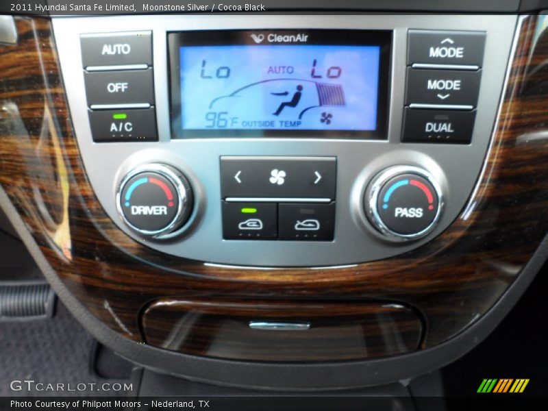 Moonstone Silver / Cocoa Black 2011 Hyundai Santa Fe Limited