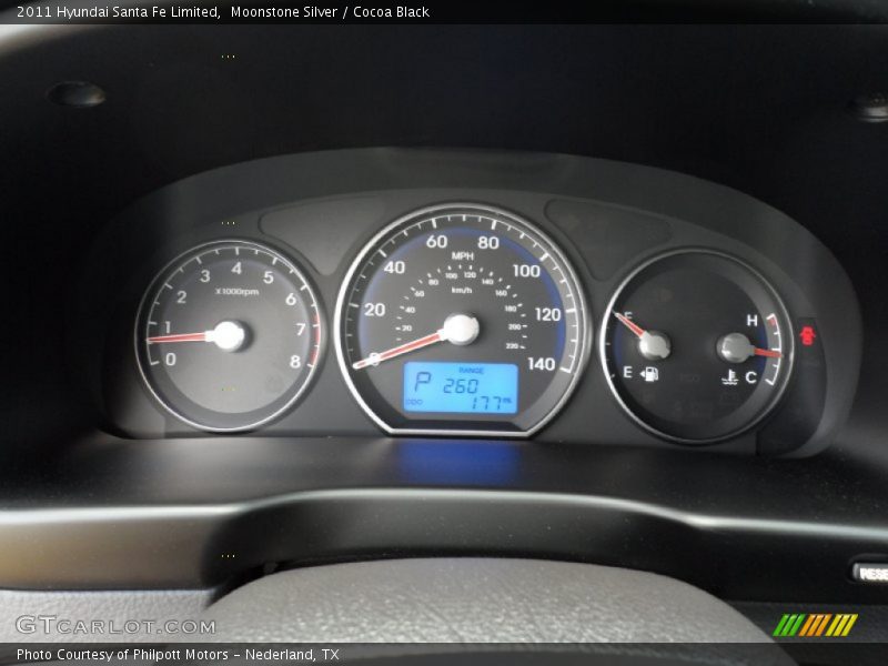 Moonstone Silver / Cocoa Black 2011 Hyundai Santa Fe Limited