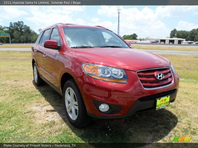 Sonoran Red / Beige 2011 Hyundai Santa Fe Limited
