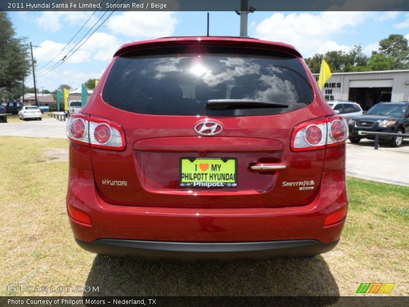 Sonoran Red / Beige 2011 Hyundai Santa Fe Limited
