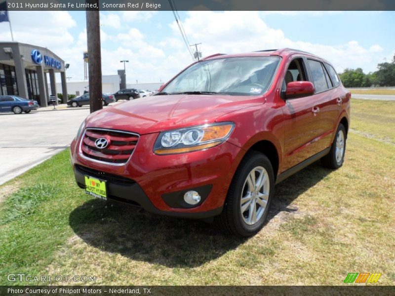 Sonoran Red / Beige 2011 Hyundai Santa Fe Limited