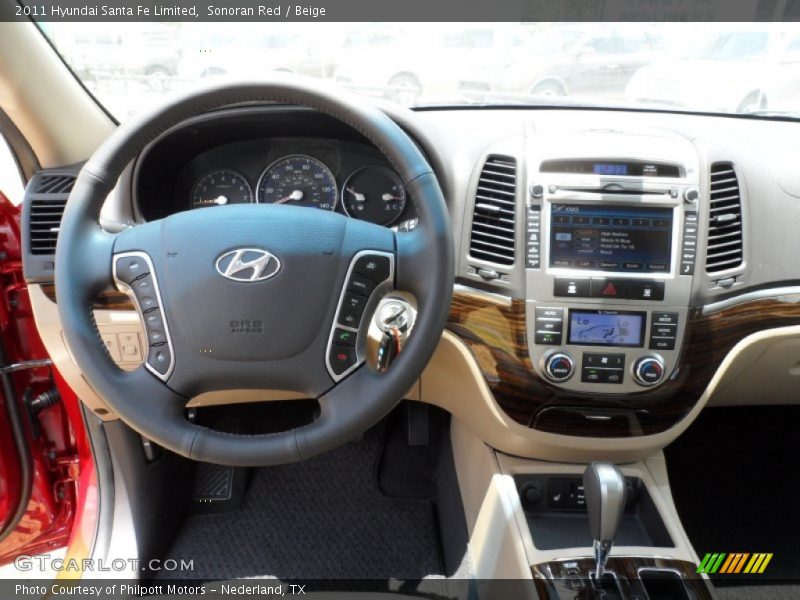 Sonoran Red / Beige 2011 Hyundai Santa Fe Limited