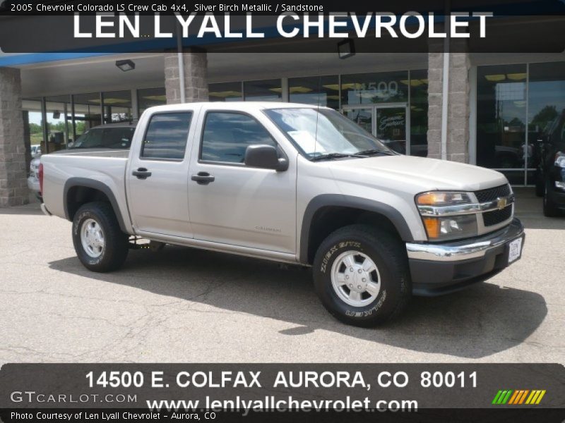 Silver Birch Metallic / Sandstone 2005 Chevrolet Colorado LS Crew Cab 4x4