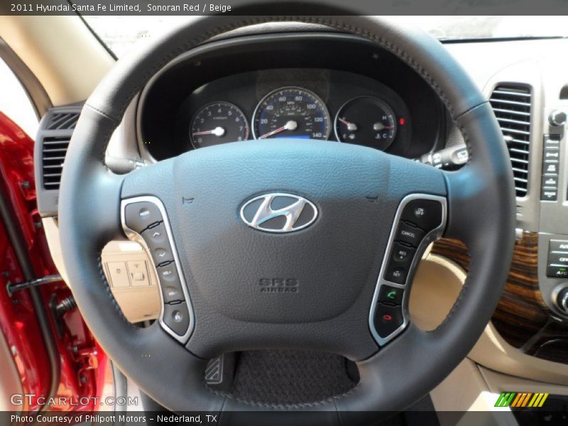 Sonoran Red / Beige 2011 Hyundai Santa Fe Limited