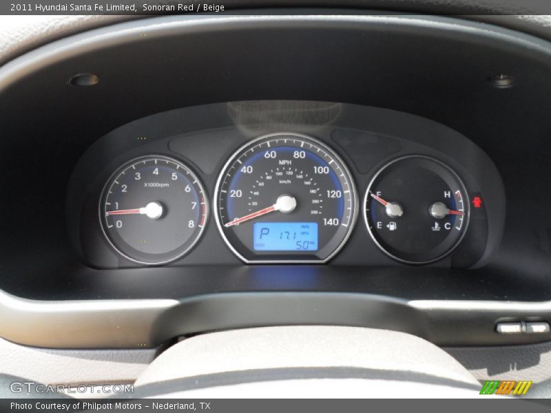 Sonoran Red / Beige 2011 Hyundai Santa Fe Limited