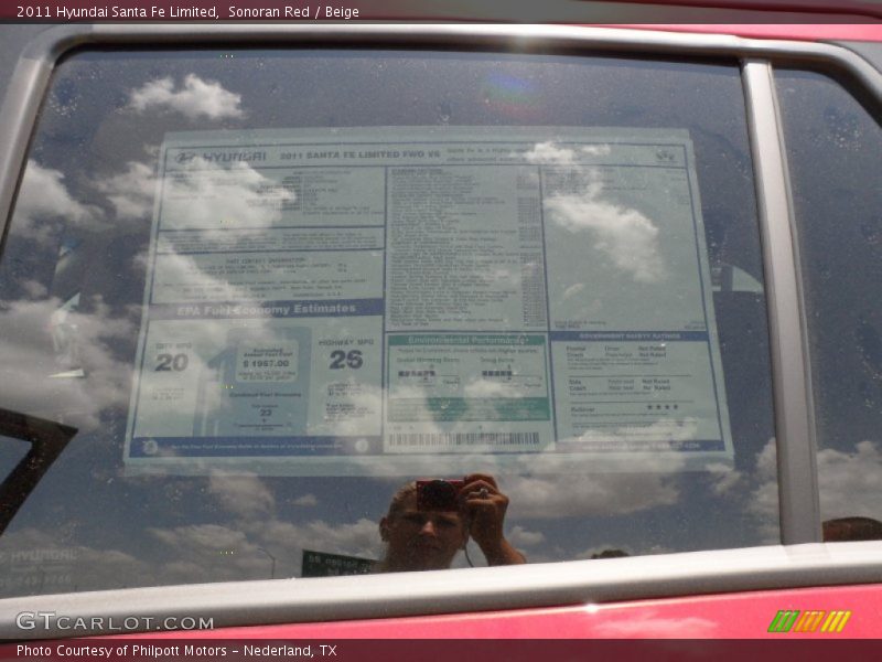 Sonoran Red / Beige 2011 Hyundai Santa Fe Limited