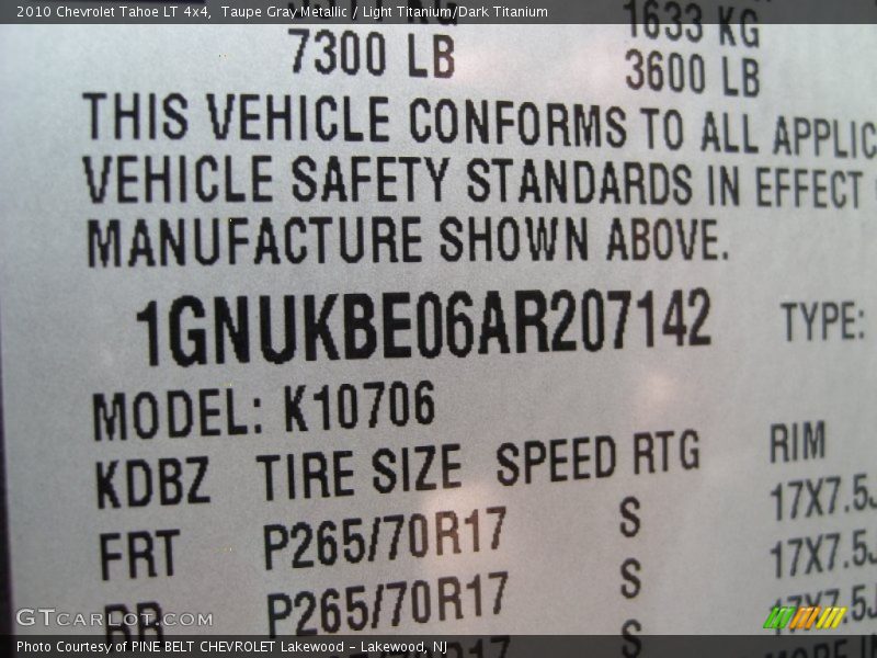 Taupe Gray Metallic / Light Titanium/Dark Titanium 2010 Chevrolet Tahoe LT 4x4