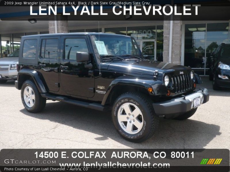 Black / Dark Slate Gray/Medium Slate Gray 2009 Jeep Wrangler Unlimited Sahara 4x4