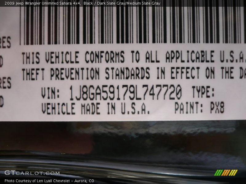 Black / Dark Slate Gray/Medium Slate Gray 2009 Jeep Wrangler Unlimited Sahara 4x4