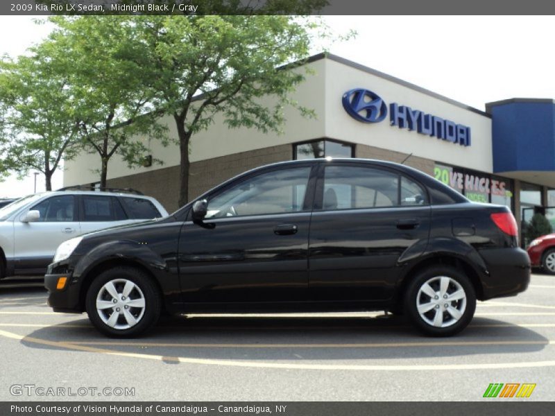 Midnight Black / Gray 2009 Kia Rio LX Sedan