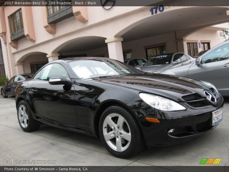 Black / Black 2007 Mercedes-Benz SLK 280 Roadster