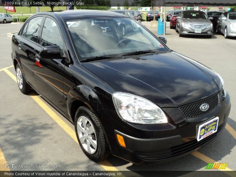 Midnight Black / Gray 2009 Kia Rio LX Sedan