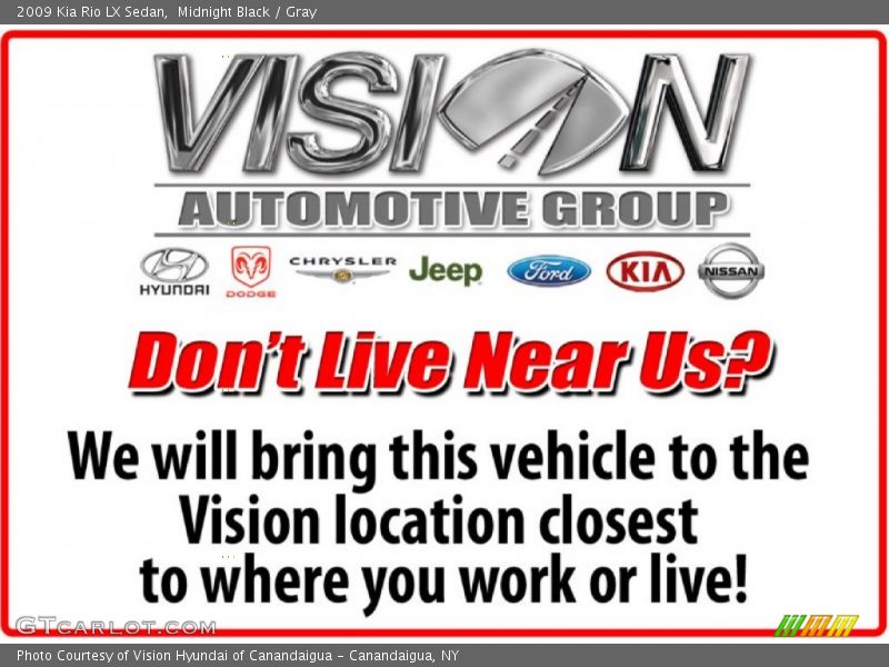 Midnight Black / Gray 2009 Kia Rio LX Sedan