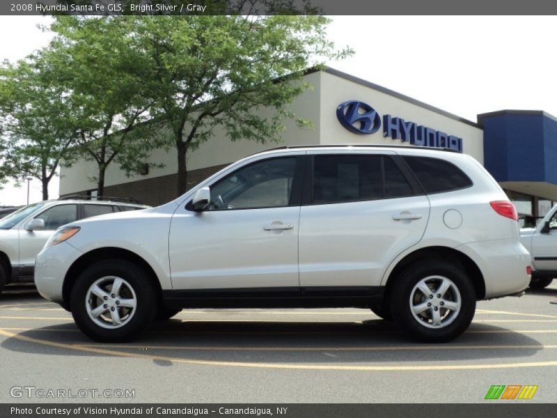 Bright Silver / Gray 2008 Hyundai Santa Fe GLS