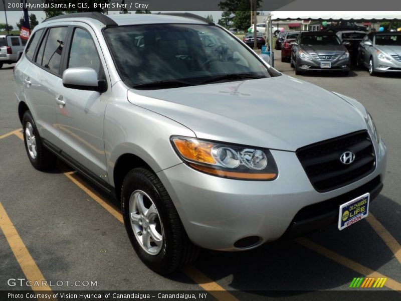 Bright Silver / Gray 2008 Hyundai Santa Fe GLS