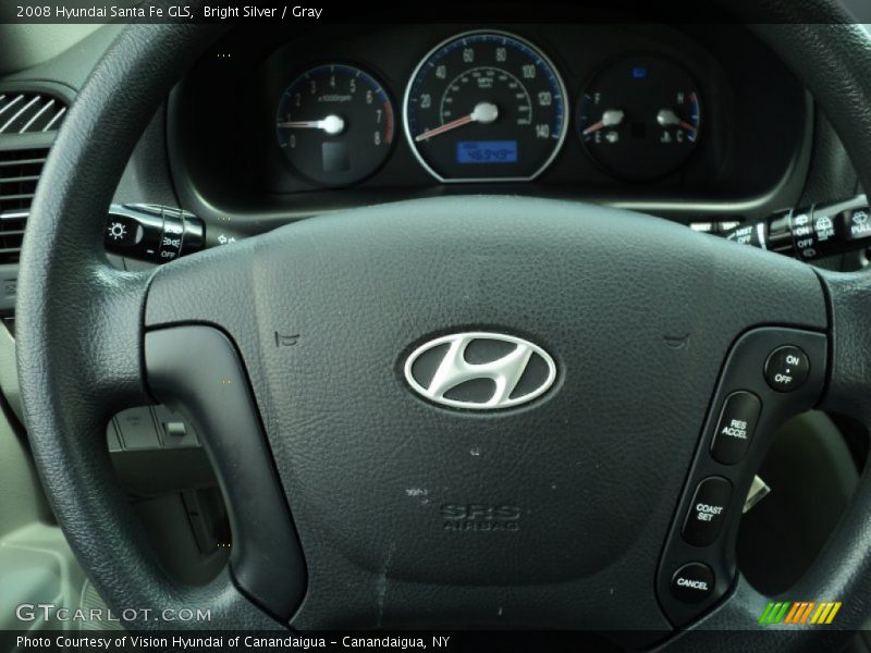 Bright Silver / Gray 2008 Hyundai Santa Fe GLS