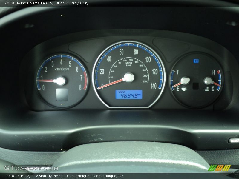 Bright Silver / Gray 2008 Hyundai Santa Fe GLS