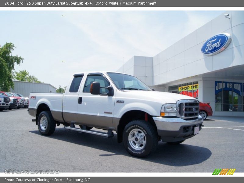 Oxford White / Medium Parchment 2004 Ford F250 Super Duty Lariat SuperCab 4x4