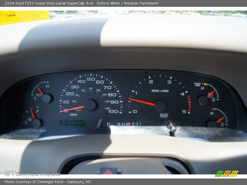 Oxford White / Medium Parchment 2004 Ford F250 Super Duty Lariat SuperCab 4x4