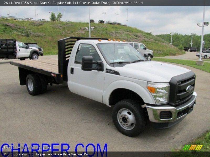 Oxford White / Steel 2011 Ford F350 Super Duty XL Regular Cab 4x4 Chassis Stake Truck