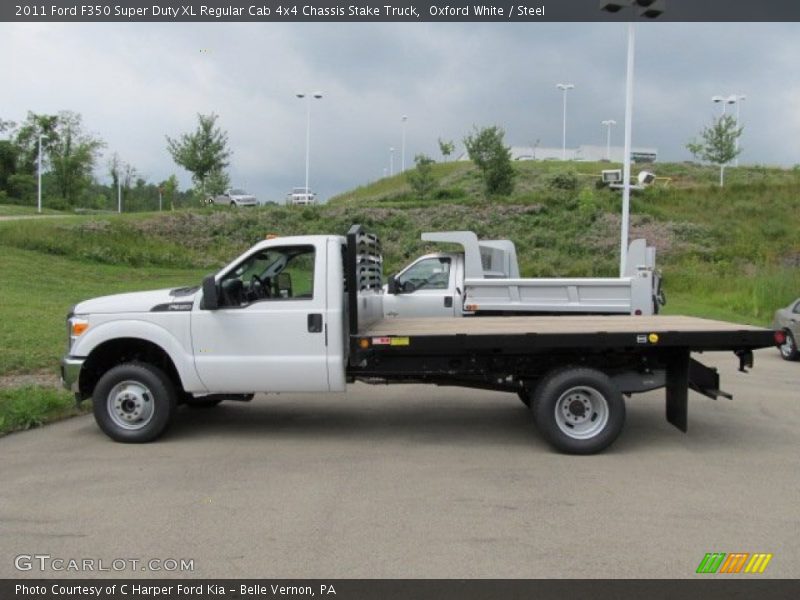 Oxford White / Steel 2011 Ford F350 Super Duty XL Regular Cab 4x4 Chassis Stake Truck