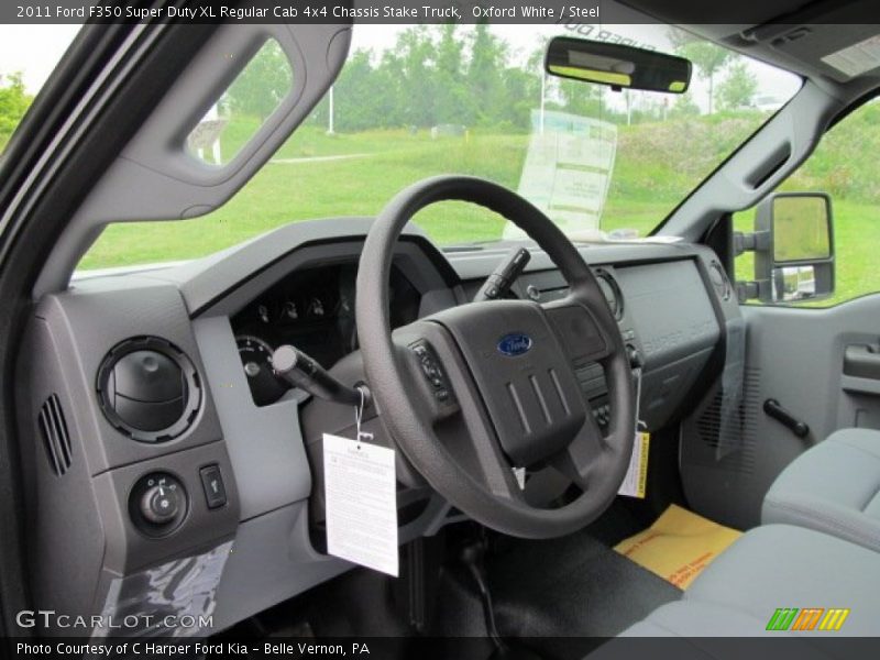 Oxford White / Steel 2011 Ford F350 Super Duty XL Regular Cab 4x4 Chassis Stake Truck