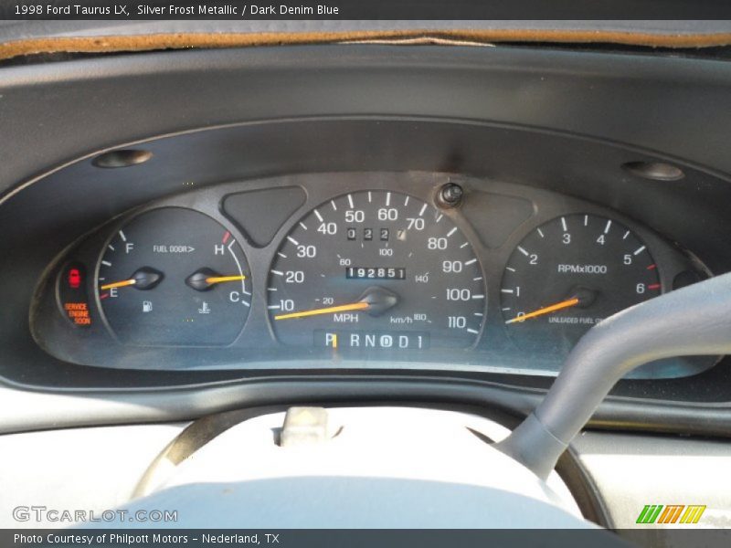 Silver Frost Metallic / Dark Denim Blue 1998 Ford Taurus LX