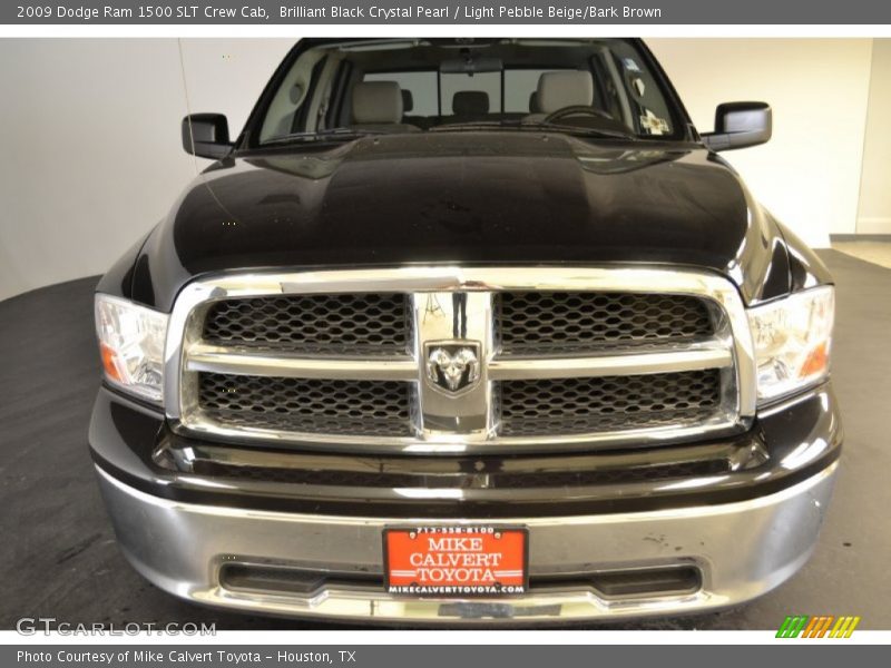 Brilliant Black Crystal Pearl / Light Pebble Beige/Bark Brown 2009 Dodge Ram 1500 SLT Crew Cab