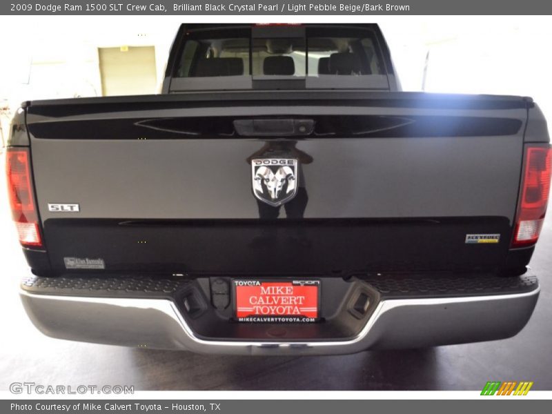 Brilliant Black Crystal Pearl / Light Pebble Beige/Bark Brown 2009 Dodge Ram 1500 SLT Crew Cab