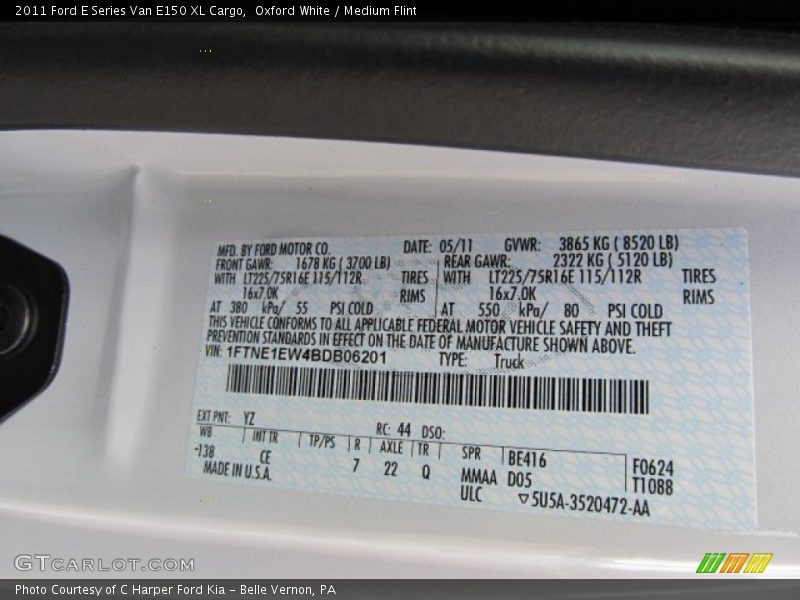 Oxford White / Medium Flint 2011 Ford E Series Van E150 XL Cargo