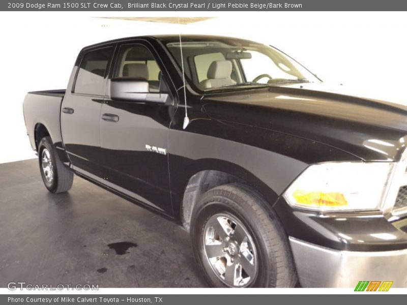 Brilliant Black Crystal Pearl / Light Pebble Beige/Bark Brown 2009 Dodge Ram 1500 SLT Crew Cab