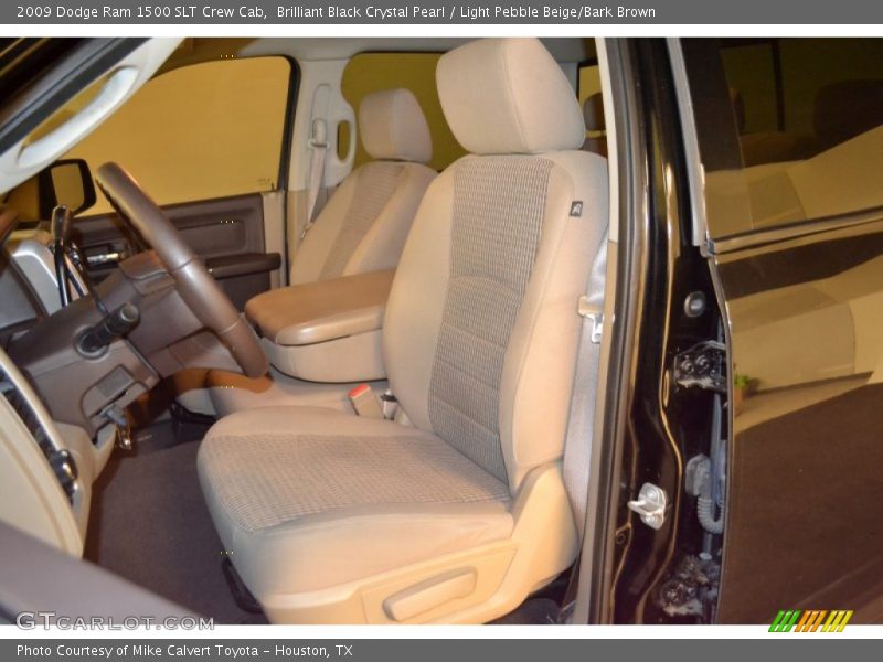 Brilliant Black Crystal Pearl / Light Pebble Beige/Bark Brown 2009 Dodge Ram 1500 SLT Crew Cab