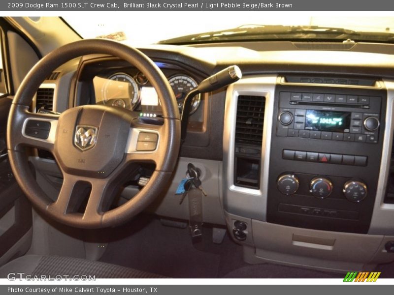 Brilliant Black Crystal Pearl / Light Pebble Beige/Bark Brown 2009 Dodge Ram 1500 SLT Crew Cab