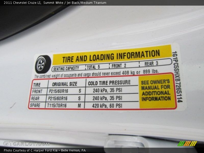 Summit White / Jet Black/Medium Titanium 2011 Chevrolet Cruze LS