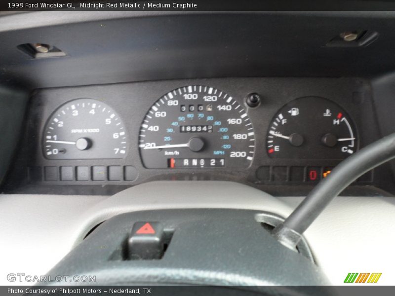 Midnight Red Metallic / Medium Graphite 1998 Ford Windstar GL