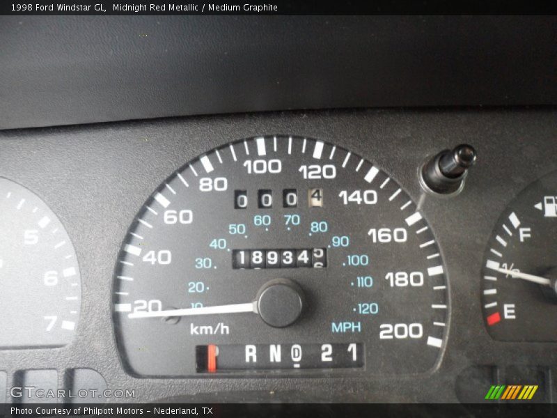 Midnight Red Metallic / Medium Graphite 1998 Ford Windstar GL