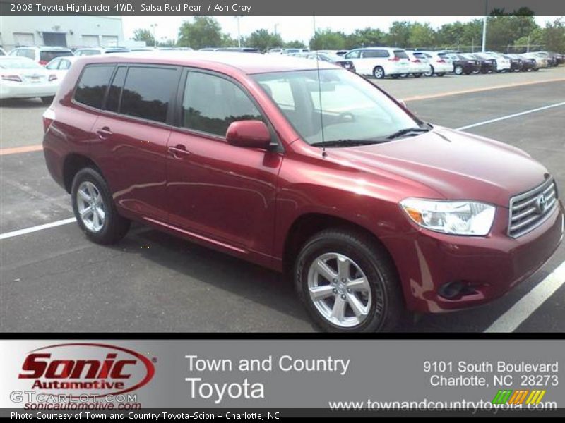 Salsa Red Pearl / Ash Gray 2008 Toyota Highlander 4WD
