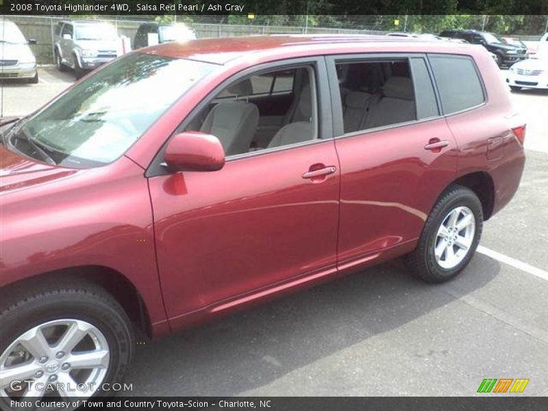 Salsa Red Pearl / Ash Gray 2008 Toyota Highlander 4WD