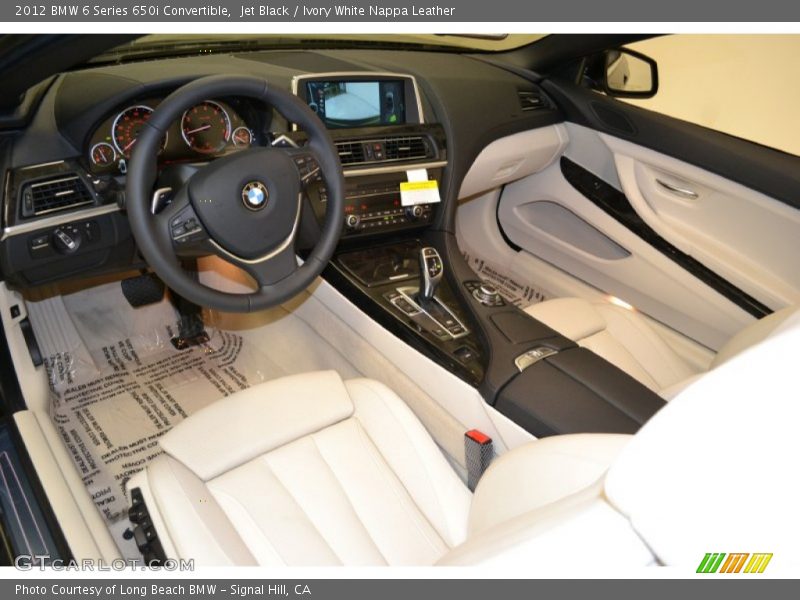 Ivory White Nappa Leather Interior - 2012 6 Series 650i Convertible 