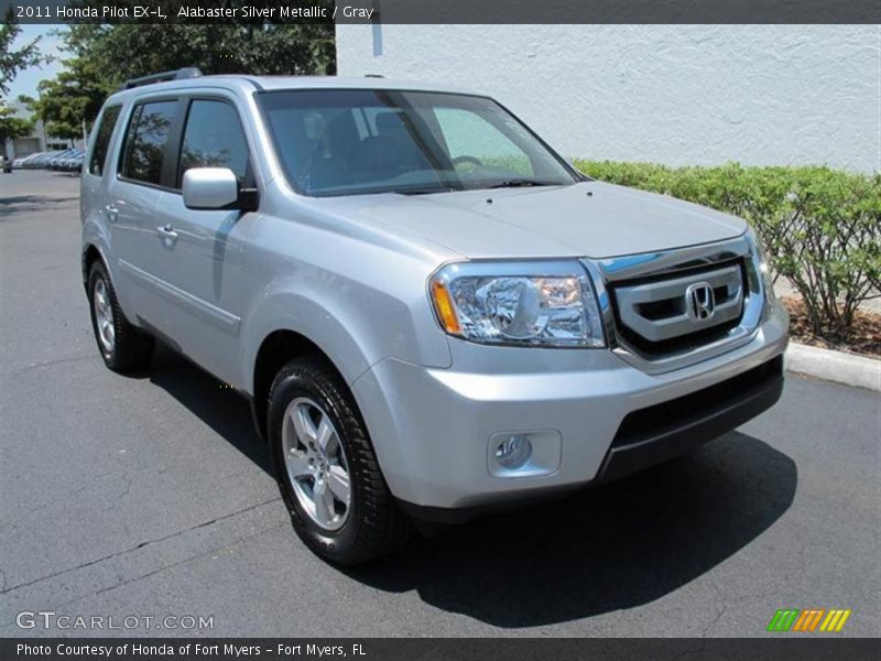 Alabaster Silver Metallic / Gray 2011 Honda Pilot EX-L