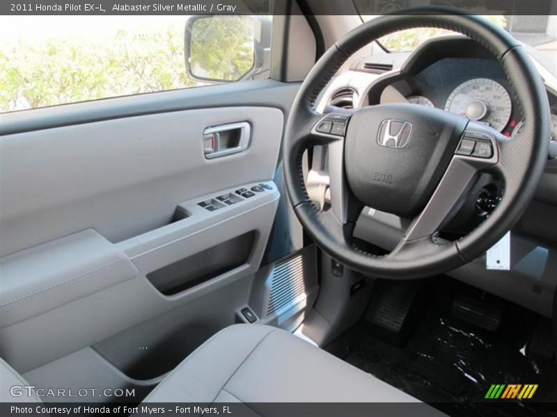 Alabaster Silver Metallic / Gray 2011 Honda Pilot EX-L