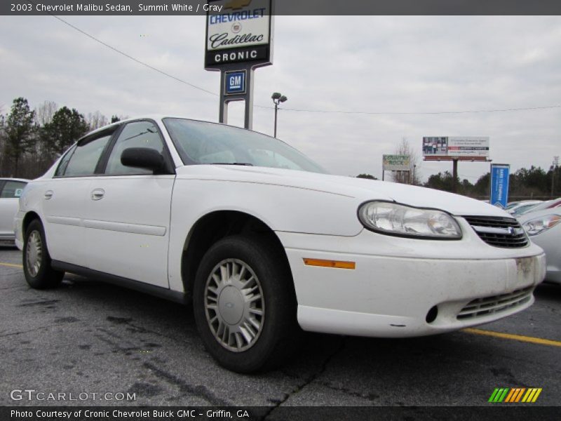 Summit White / Gray 2003 Chevrolet Malibu Sedan