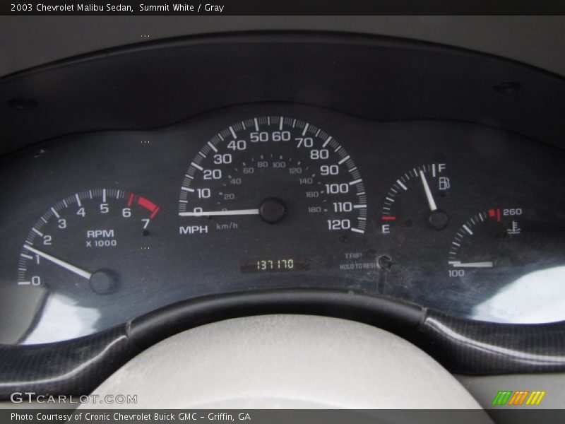 Summit White / Gray 2003 Chevrolet Malibu Sedan