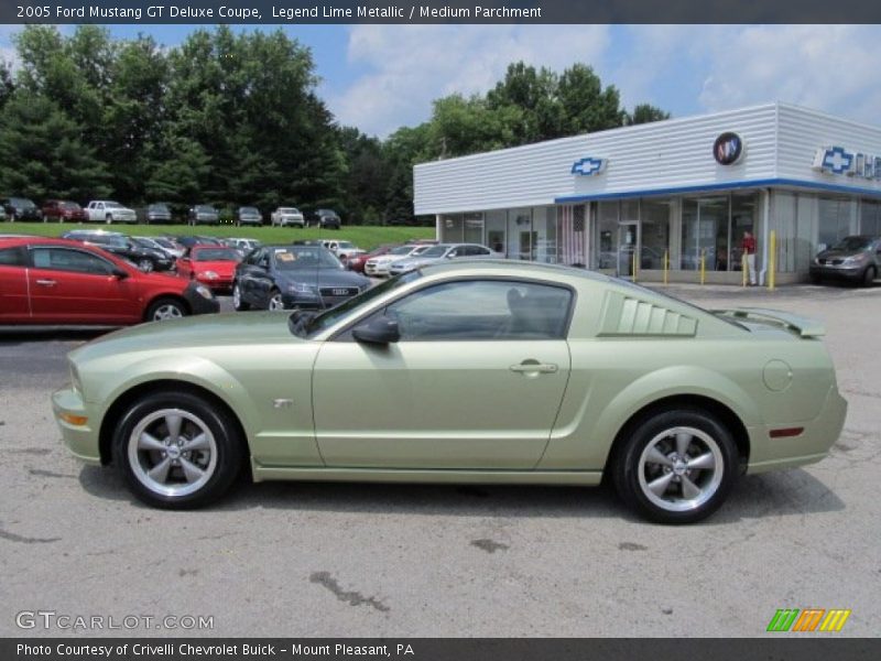 Legend Lime Metallic / Medium Parchment 2005 Ford Mustang GT Deluxe Coupe