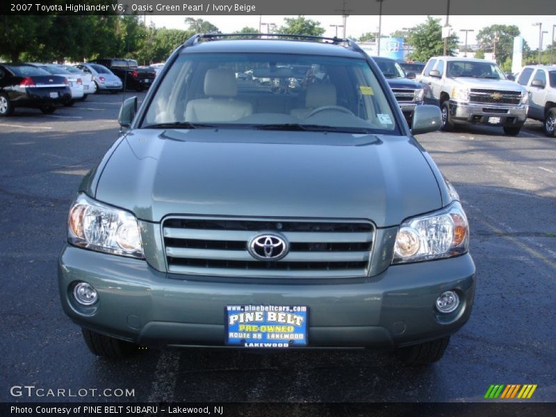 Oasis Green Pearl / Ivory Beige 2007 Toyota Highlander V6