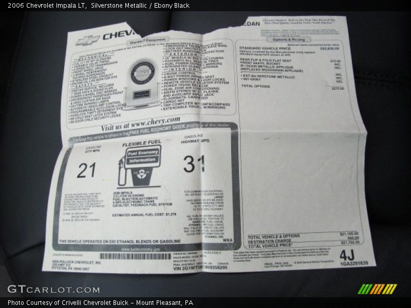 Silverstone Metallic / Ebony Black 2006 Chevrolet Impala LT
